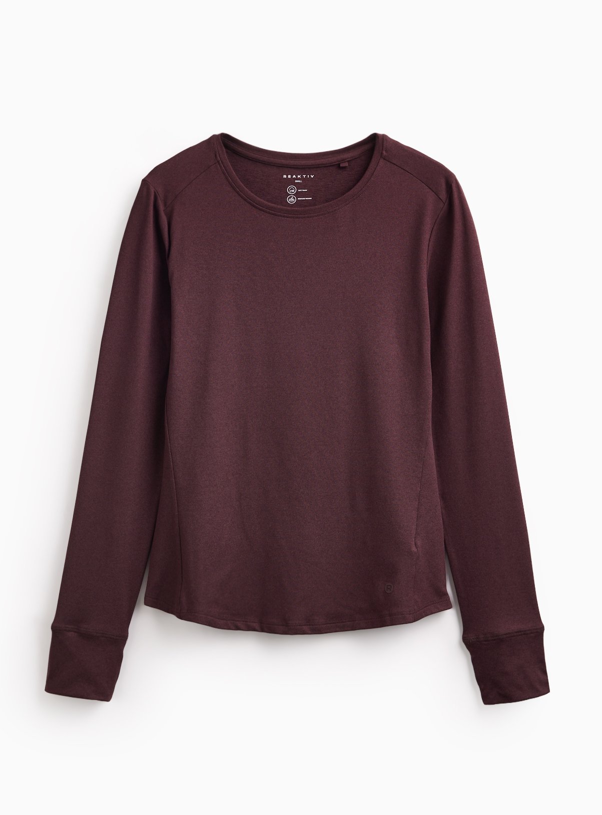 REAKTIV Dark Red Long Sleeve Soft Touch Marl Top L - Image 2 thumbnail